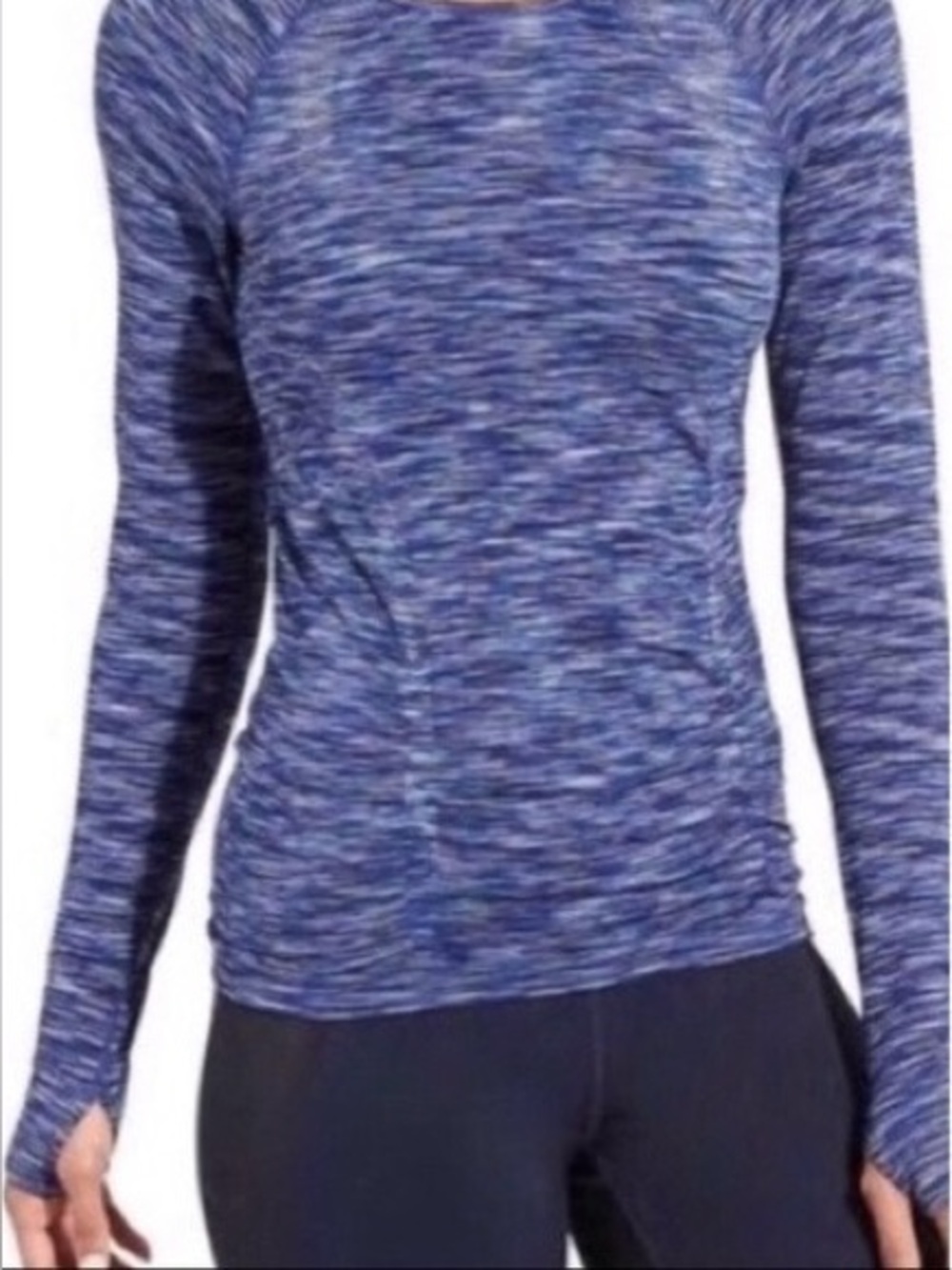 Athleta Fastest Track Quarter Zip Blue Dry Fit Top